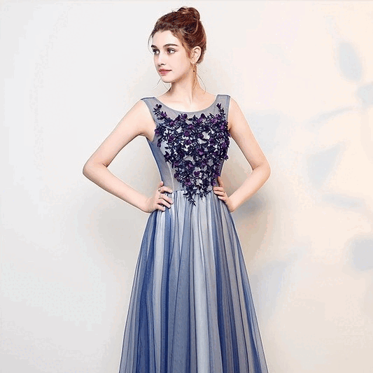 kerria Aラインドレス (着丈 サイズオーダー可能) オーダーメイド ロングドレス 高級ドレス パーティードレス フォーマルドレス ノースリーブドレス チュールドレス 透明感 美シルエット 気品 日本人女性 窓辺シーン 夕景 夜景光 静かな美しさ 楽天市場人気 結婚式 演奏会 ガラパーティー 特別な夜 (ブルー)XS S M L XL XXL XXXL