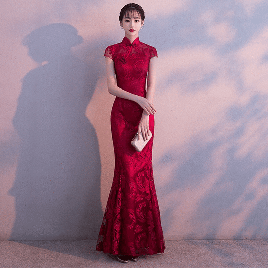 prevost マーメイドドレス レッド XS S M L XL XXL XXXL - アルカドレス