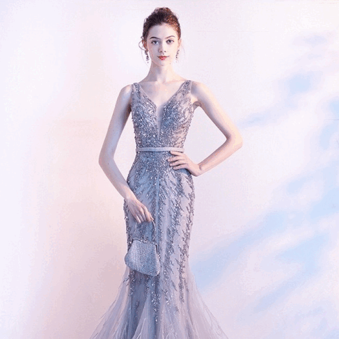 豪華オールビジュードレス noora (着丈 サイズオーダー可能) オーダーメイド マーメイドドレス ロングドレス ノースリーブドレス ビジュードレス レースドレス フォーマルドレス 高級ドレス 上質素材 透明感 気品 大人女性 美シルエット 体型補整 ホテル大階段 シャンデリア 暖光 夜景 映える装い 結婚式 二次会 演奏会 特別な夜 ラグジュアリー (ブルー)XS S M L XL XXL XXXL