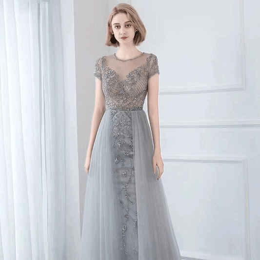 agata Aラインドレス シルバー S M L XL 即日発送 即納 結婚式 パーティードレス 体型カバー 小柄 ゆったり マタニティ ブラジャー 20代 30代 40代 50代 ブランド ワンピース シャンパン 夏 持ち運び