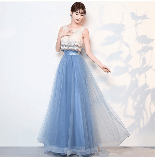 theodora  Aラインドレス ブルー S M L XL XXL - アルカドレス