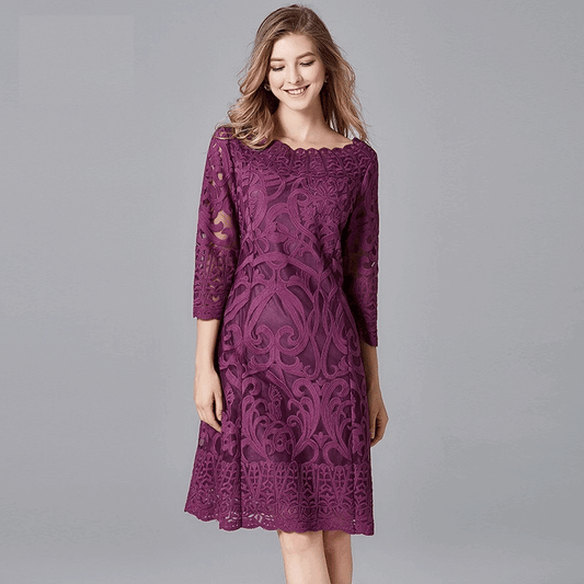 vilen ショートドレス パープル L XL 2XL 3XL 4XL 5XL 即日発送 即納 結婚式 パーティードレス 体型カバー 小柄 ゆったり マタニティ ブラジャー 20代 30代 40代 50代 ブランド ワンピース シャンパン 夏 持ち運び