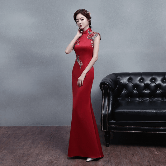 aamu マーメイドドレス レッド ブラック ホワイト グリーン パープル S M L XL XXL XXXL - アルカドレス