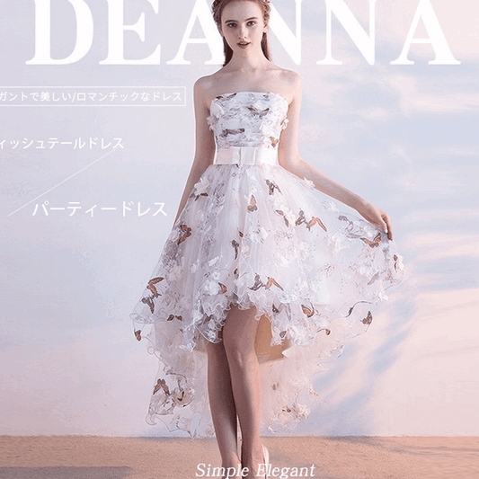 即納ドレス あす楽 deanna フィッシュテール ホワイト S M L XL XXL 即日発送 明日 届く 即日発送 即納 結婚式 パーティードレス 体型カバー 小柄  ゆったり マタニティ ブラジャー 20代 30代 40代 50代 ブランド ワンピース シャンパン 夏 持ち運び