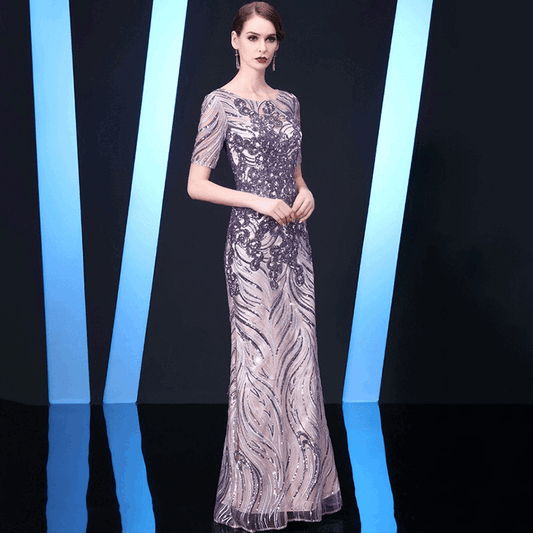 tea Aラインドレス ゴールド パープル S M L XL 2XL 3XL - アルカドレス