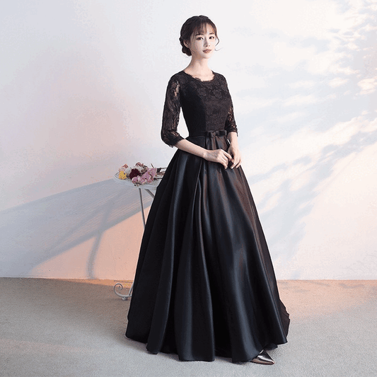 lobularia Aラインドレス ブラック ロング ミディアム ショート XS S M L XL XXL XXXL 4XL 5XL 6XL - アルカドレス