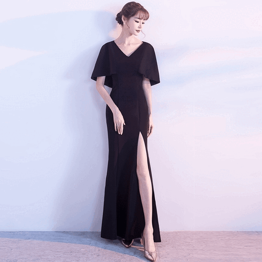 jarre スリットドレス ブラック ネイビー ホワイト レッド ワインレッド S M L XL XXL - アルカドレス