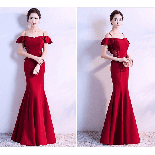 jonas マーメイドドレス ブラック レッド ネイビー ライトレッド S M L XL XXL - アルカドレス