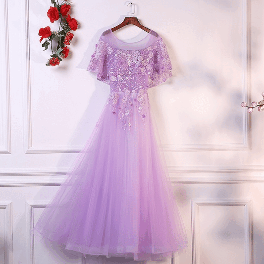 cyndy Aラインドレス パープル S M L XL XXL - アルカドレス