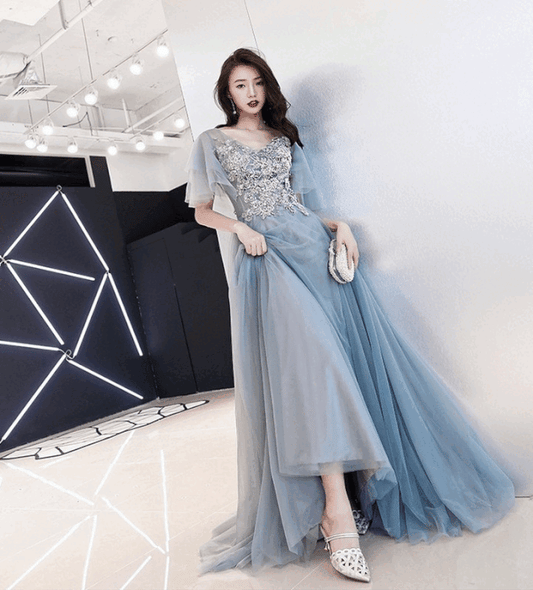 elisabet Aラインドレス グレー レッド S M L XL XXL - アルカドレス