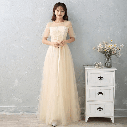 kimberly Aラインドレス アプリコット XS S M L XL 即日発送 即納 結婚式 パーティードレス 体型カバー 小柄  ゆったり マタニティ ブラジャー 20代 30代 40代 50代 ブランド ワンピース シャンパン 夏 持ち運び