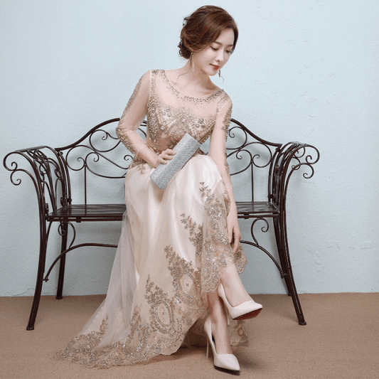 andreana Aラインドレス ゴールド S M L XL XXL - アルカドレス