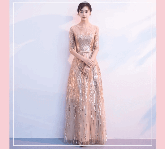 piedad Aラインドレス ゴールド S M L XL XXL 即日発送 即納 結婚式 パーティードレス 体型カバー 小柄  ゆったり マタニティ ブラジャー 20代 30代 40代 50代 ブランド ワンピース シャンパン 夏 持ち運び