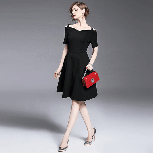 ettore Aラインドレス ショート S M L XL 即日発送 即納 結婚式 パーティードレス 体型カバー 小柄  ゆったり マタニティ ブラジャー 20代 30代 40代 50代 ブランド ワンピース シャンパン 夏 持ち運び