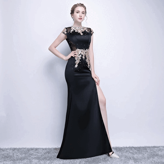 cousin スリットドレス ブラック XXS XS S M L XL XXL XXXL - アルカドレス