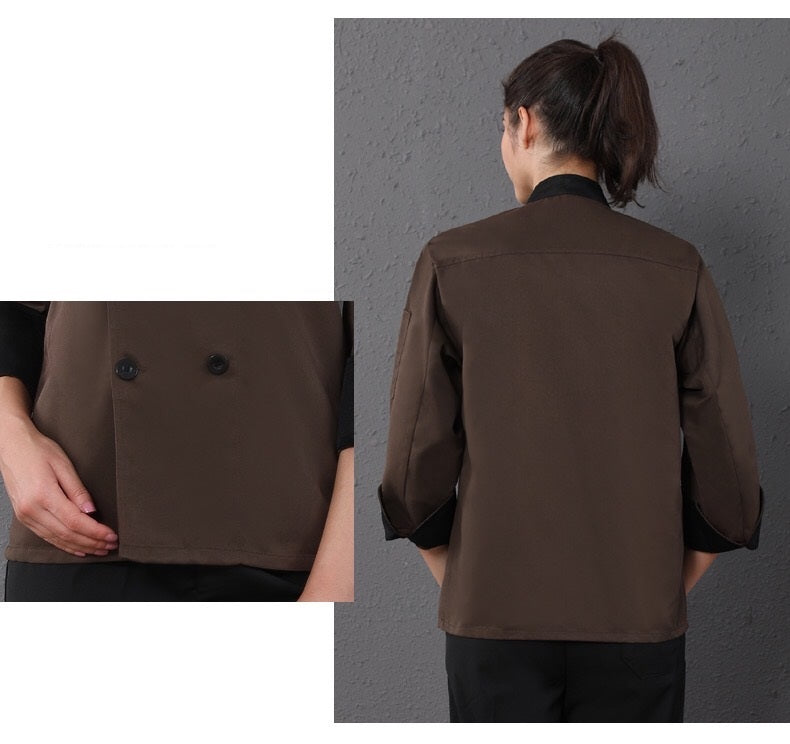 roberta コックコート ブラウン レッド ホワイト グリーン ブラック M L XL 2XL 3XL 4XL