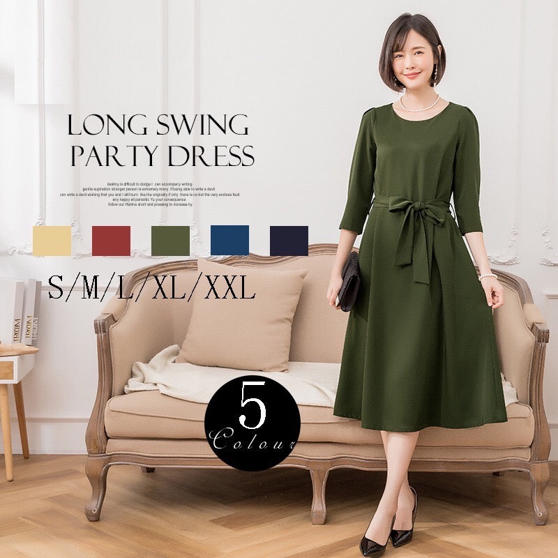 iolite Aラインドレス カジュアル Mustard Rustred Peacock Green Navy S M L XL XXL 結婚式 大きいサイズ 演奏会 パーティードレス ロングドレス お呼ばれ ドレス ワンピース 二次会 発表会 母親 フォーマルドレス 袖あり フォーマル パーティー 披露宴 同窓会 アフタヌーン ドレス ママ ドレス ミセス 七分袖 洋装 長袖 マザーズ ドレス 演奏会用 ドレス レディース Aライン