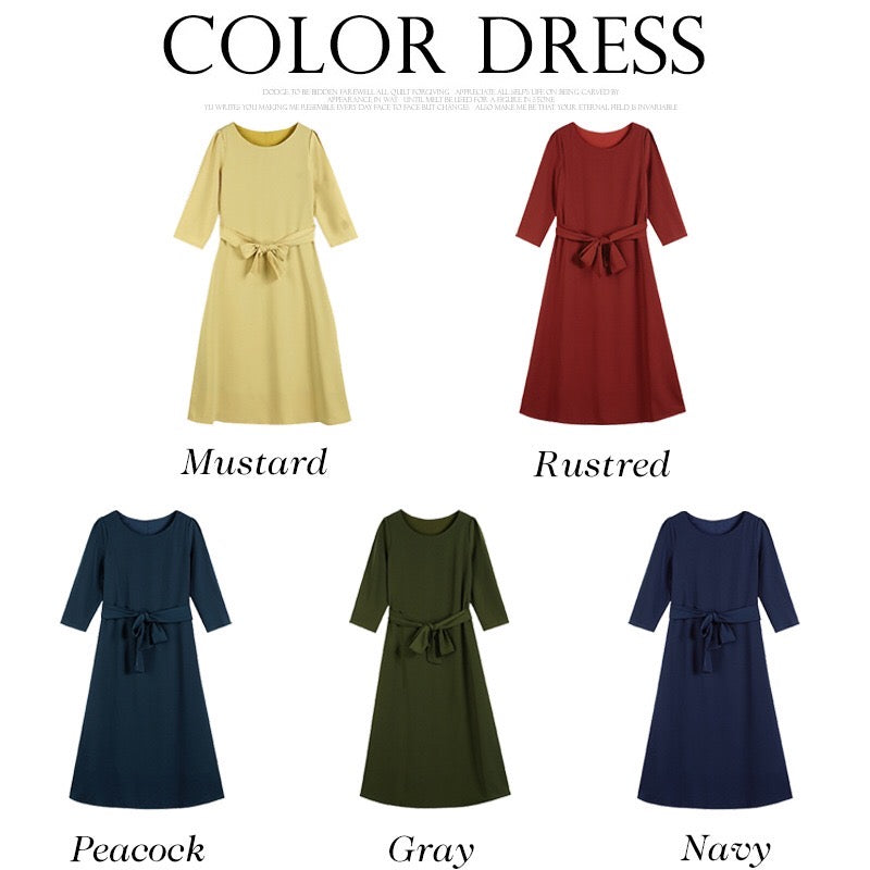 iolite Aラインドレス カジュアル Mustard Rustred Peacock Green Navy S M L XL XXL 結婚式 大きいサイズ 演奏会 パーティードレス ロングドレス お呼ばれ ドレス ワンピース 二次会 発表会 母親 フォーマルドレス 袖あり フォーマル パーティー 披露宴 同窓会 アフタヌーン ドレス ママ ドレス ミセス 七分袖 洋装 長袖 マザーズ ドレス 演奏会用 ドレス レディース Aライン