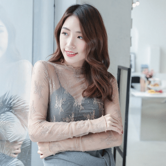 brigitte シースルー カジュアル ブラック ホワイト ブラウン アプリコット S M L XL XXL