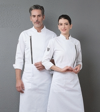 aurora コックコート ブラック ホワイト M L XL 2XL 3XL 4XL