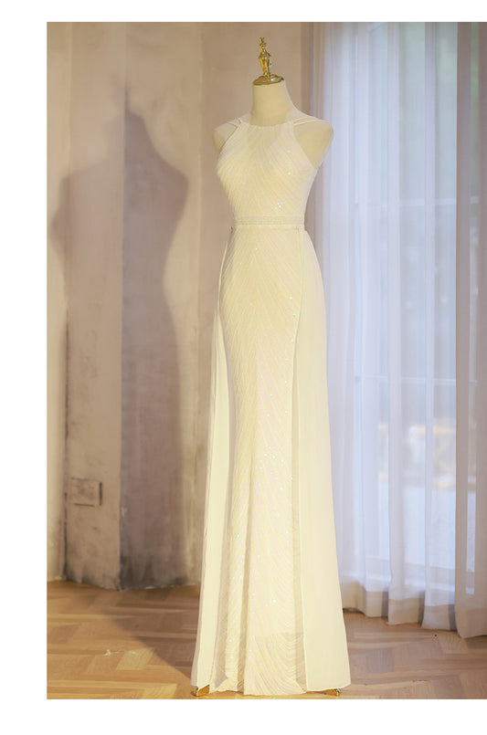 アルカドレス(ARUKA DRESS) 3-65656 オーダーメイド パーティードレス 結婚式 ロングドレス ワンピース マーメイド ハイネック レース 袖あり 体型カバー 大きいサイズ（ホワイト）XS S M L XL XXL XXXL