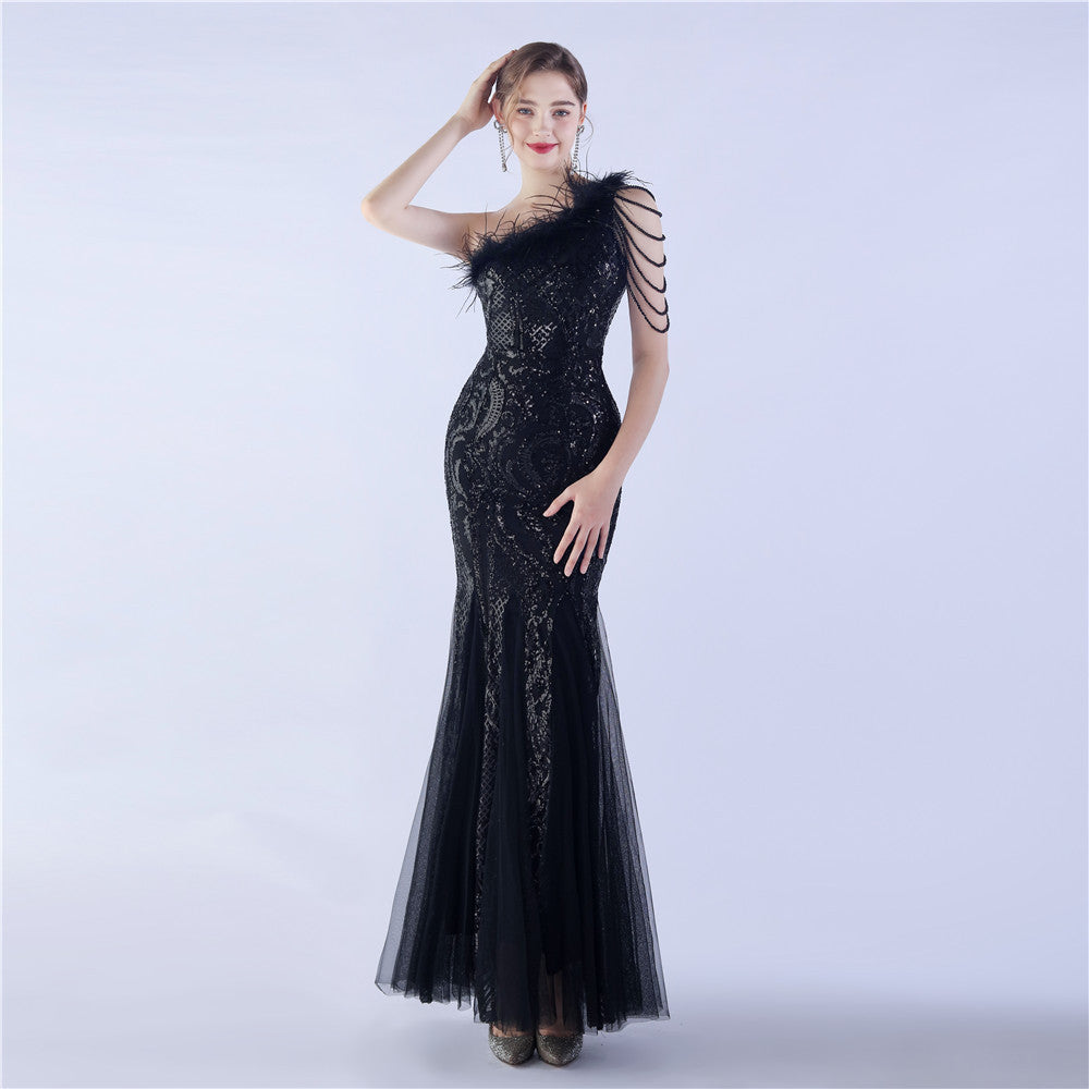 ファッションC309高級カマーメイド カラー ロング パーティードレス マザーズドレス