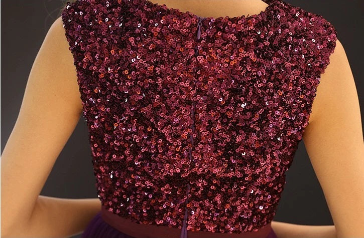 アルカドレス(ARUKA DRESS) a1401a オーダーメイド(着丈・サイズ可) グラデーション チュール ビジュー ハイネック ロングドレス 結婚式/演奏会 パーティー 高級感 写真映え 体型カバー 大きいサイズ （パープル）XS S M L XL XXL XXXL