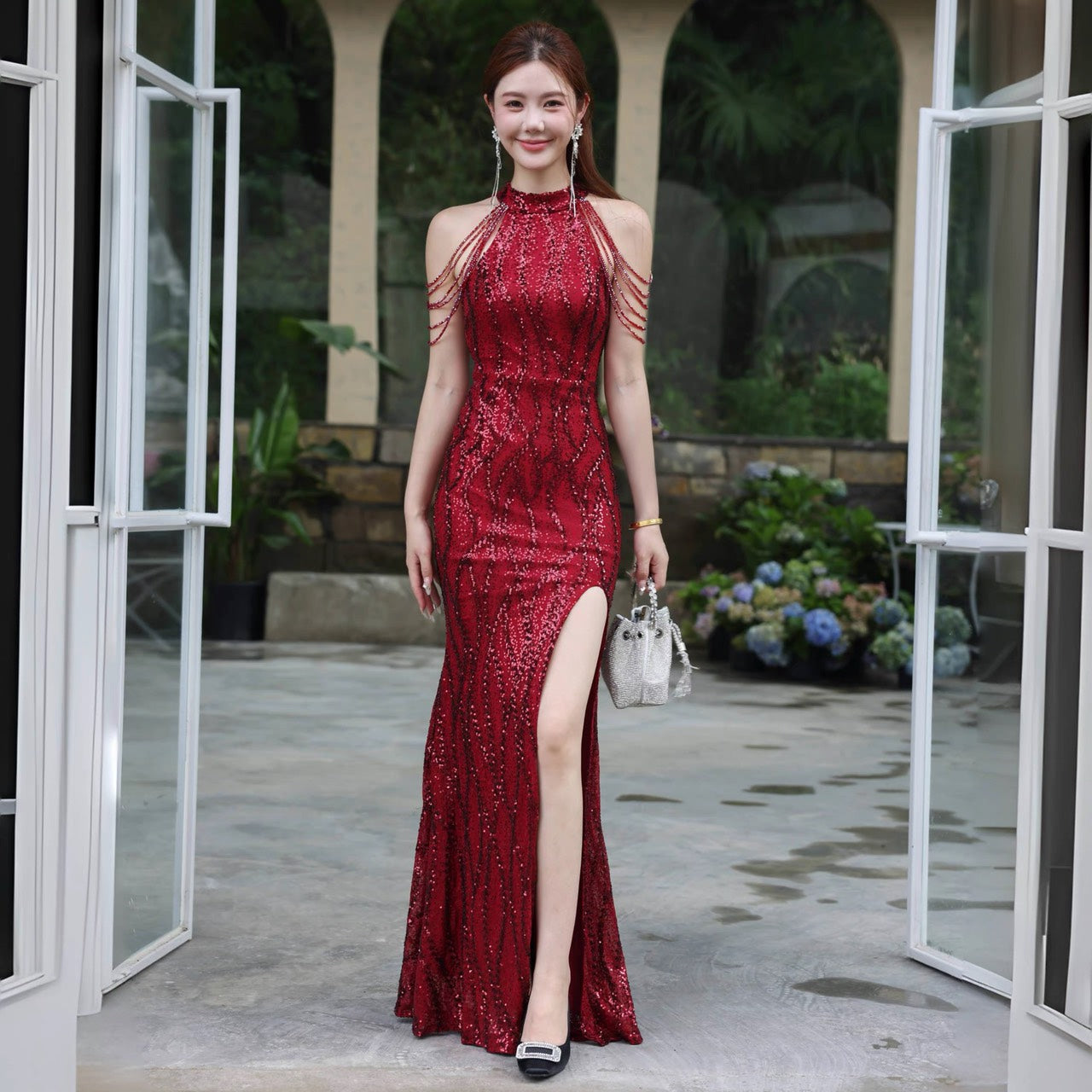 Visitacion 自社製 あす楽 ドレス セミオーダー可 ロングドレス イブニングドレス カラードレス ブライズメイド   マーメイドドレス ステージドレス お急ぎ 演奏会 大きいサイズ 結婚式二次会  お呼ばれ 結婚式 発表会 ロング丈 即日発送 上品  ピアノ発表会 成人式dress