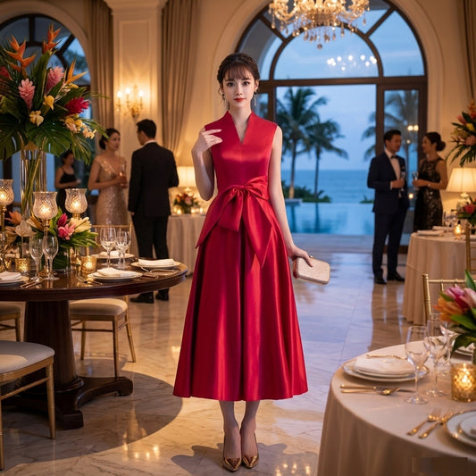 即納ドレス あす楽 t7401 Aラインドレス Aライン 即日発送即納 ミディアムドレス ドレス ロングドレス 結婚式 カクテルドレス パーティードレス カラードレス ステージドレス 大きいサイズ ミディアム ショート