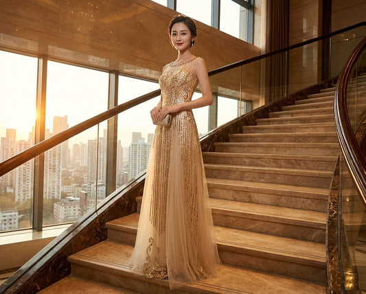 即納ドレス あす楽 oriana Aラインドレス ゴールド XS S M L XL XXL 即日発送 明日 届く 結婚式 大きいサイズ 演奏会 パーティードレス ロングドレス お呼ばれ ドレス ワンピース 二次会 発表会 母親 フォーマルドレス 袖あり フォーマル パーティー 披露宴 同窓会 アフタヌーン ドレス ママ ドレス ミセス 七分袖 洋装 長袖 マザーズ ドレス 演奏会用 ドレス レディース Aライン