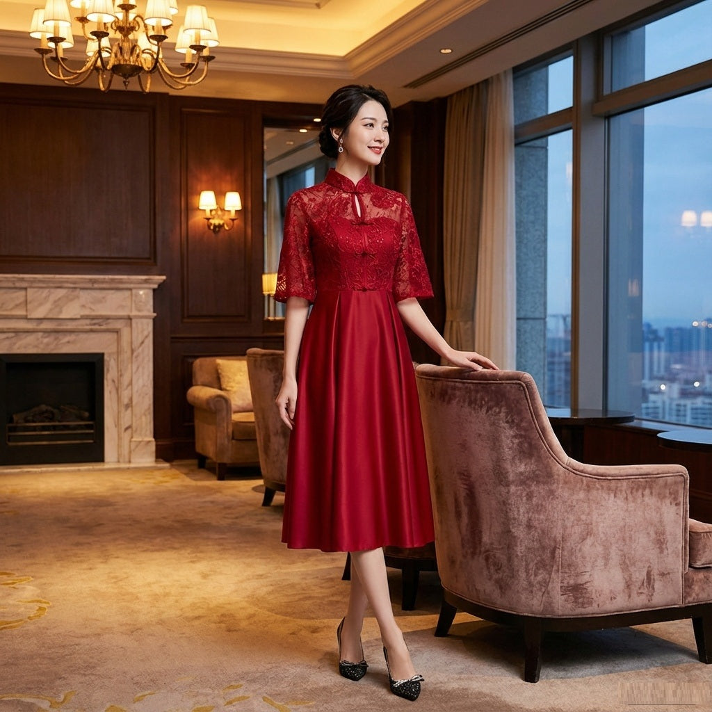 jessica Aラインドレス ミディアム レッド XS S M L XL XXL 即日発送 即納 結婚式 パーティードレス 体型カバー 小柄  ゆったり マタニティ ブラジャー 20代 30代 40代 50代 ブランド ワンピース シャンパン 夏 持ち運び