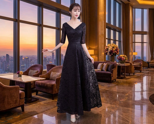 nicolen Aラインドレス ブラック S M L XL XXL XXXL 即日発送 即納 結婚式 パーティードレス 体型カバー 小柄  ゆったり マタニティ ブラジャー 20代 30代 40代 50代 ブランド ワンピース シャンパン 夏 持ち運び