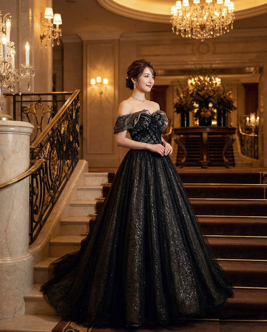 jenifer Aラインドレス ブラック XS S M L XL XXL XXXL 即日発送 即納 結婚式 パーティードレス 体型カバー 小柄  ゆったり マタニティ ブラジャー 20代 30代 40代 50代 ブランド ワンピース シャンパン 夏 持ち運び