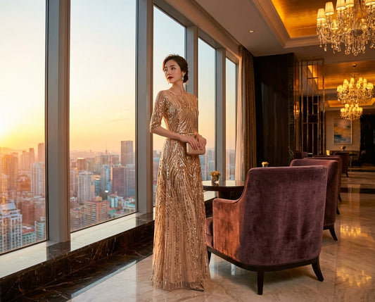 piedad Aラインドレス ゴールド S M L XL XXL 即日発送 即納 結婚式 パーティードレス 体型カバー 小柄  ゆったり マタニティ ブラジャー 20代 30代 40代 50代 ブランド ワンピース シャンパン 夏 持ち運び