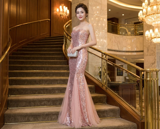 即納ドレス あす楽 soboul マーメイドドレス ピンク S M L XL XXL 即日発送 明日 届く 結婚式 大きいサイズ 演奏会 パーティードレス ロングドレス お呼ばれ ドレス ワンピース 二次会 発表会 母親 フォーマルドレス 袖あり フォーマル パーティー 披露宴 同窓会 アフタヌーン ドレス ママ ドレス ミセス 七分袖 洋装 長袖 マザーズ ドレス 演奏会用 ドレス レディース Aライン