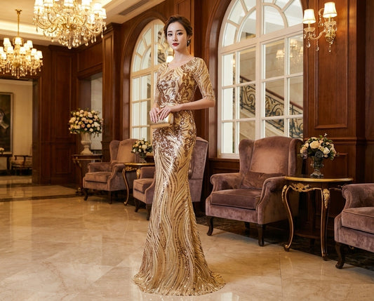 christopher マーメイドドレス ゴールド S M L XL XXL 即日発送 即納 即日発送 即納 結婚式 パーティードレス 体型カバー 小柄  ゆったり マタニティ ブラジャー 20代 30代 40代 50代 ブランド ワンピース シャンパン 夏 持ち運び