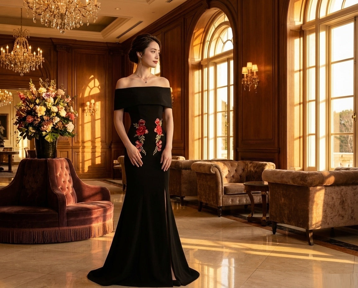 即納ドレス あす楽 philippa マーメイドドレス ブラック S M L XL XXL 即日発送 明日 届く 即日発送 即納 結婚式 パーティードレス 体型カバー 小柄  ゆったり マタニティ ブラジャー 20代 30代 40代 50代 ブランド ワンピース シャンパン 夏 持ち運び