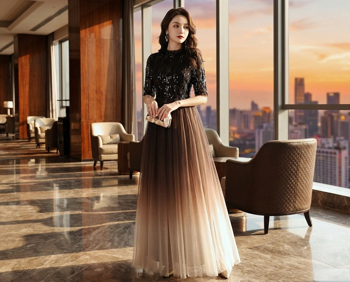 即納ドレス あす楽 eleonoora Aラインドレス ブラック S M L XL XXL 即日発送 明日 届く 結婚式 大きいサイズ 演奏会 パーティードレス ロングドレス お呼ばれ ドレス ワンピース 二次会 発表会 母親 フォーマルドレス 袖あり フォーマル パーティー 披露宴 同窓会 アフタヌーン ドレス ママ ドレス ミセス 七分袖 洋装 長袖 マザーズ ドレス 演奏会用 ドレス レディース Aライン