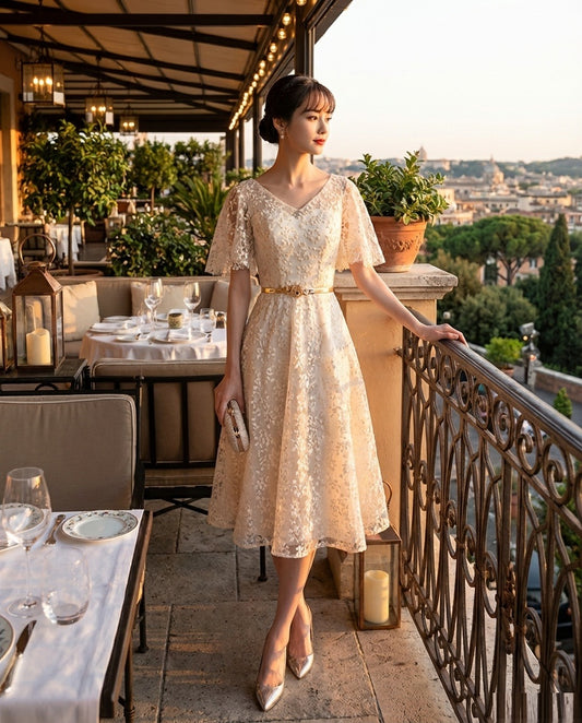 即納ドレス あす楽 mirela アプリコット グレー S M L XL XXL 即日発送 明日 届く 即日発送 即納 結婚式 パーティードレス 体型カバー 小柄  ゆったり マタニティ ブラジャー 20代 30代 40代 50代 ブランド ワンピース シャンパン 夏 持ち運び