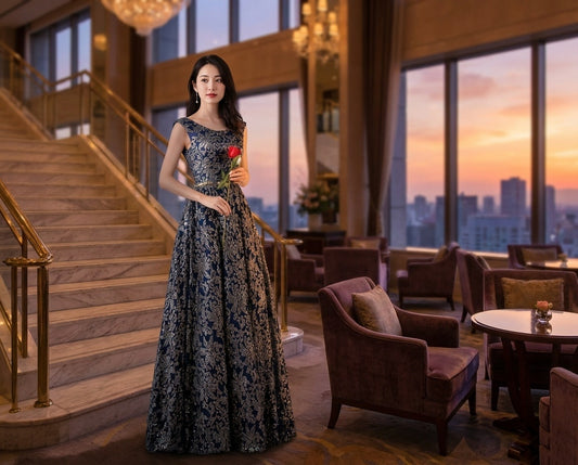 vedette Aラインドレス ネイビー ベージュ S M L XL XXL 即日発送 即納 結婚式 パーティードレス 体型カバー 小柄  ゆったり マタニティ ブラジャー 20代 30代 40代 50代 ブランド ワンピース シャンパン 夏 持ち運び