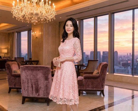 sofia Aラインドレス ピンク S M L XL XXL 即日発送 即納 結婚式 パーティードレス 体型カバー 小柄  ゆったり マタニティ ブラジャー 20代 30代 40代 50代 ブランド ワンピース シャンパン 夏 持ち運び