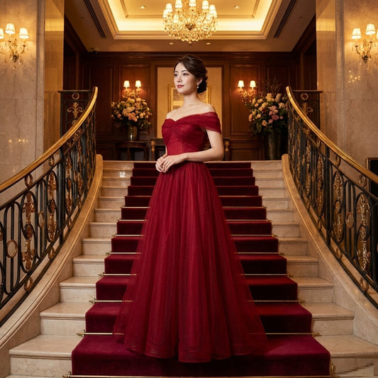 riche Aラインドレス レッド S M L XL XXL 即日発送 即納 結婚式 パーティードレス 体型カバー 小柄  ゆったり マタニティ ブラジャー 20代 30代 40代 50代 ブランド ワンピース シャンパン 夏 持ち運び