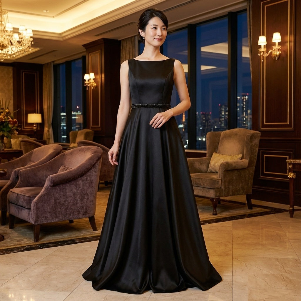 agustin Aラインドレス ブラック グリーン グレー S M L XL 結婚式 大きいサイズ 演奏会 パーティードレス ロングドレス お呼ばれ ドレス ワンピース 二次会 発表会 母親 フォーマルドレス 袖あり フォーマル パーティー 披露宴 同窓会 アフタヌーン ドレス ママ ドレス ミセス 七分袖 洋装 長袖 マザーズ ドレス 演奏会用 ドレス レディース Aライン