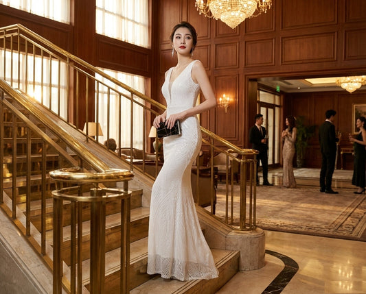 aatami マーメイドドレス ネイビー ベージュ/グレー グリーン ブラック ベージュ/ブラウン レッド ホワイト S M L XL 結婚式 大きいサイズ 演奏会 パーティードレス ロングドレス お呼ばれ ドレス ワンピース 二次会 発表会 母親 フォーマルドレス 袖あり フォーマル パーティー 披露宴 同窓会 アフタヌーン ドレス ママ ドレス ミセス 七分袖 洋装 長袖 マザーズ ドレス 演奏会用 ドレス レディース Aライン