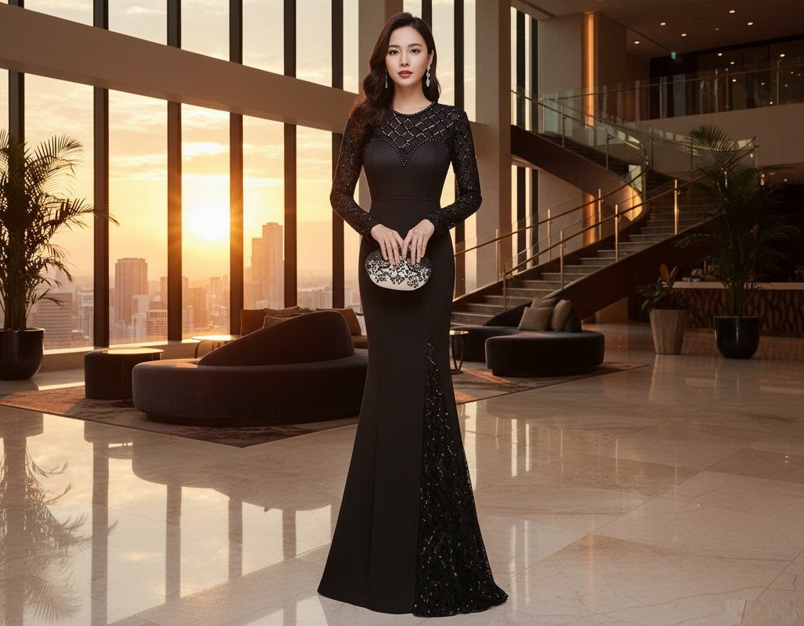 fabroni マーメイドドレス レッド ブルー ブラック パープル M L XL 即日発送 即納 結婚式 パーティードレス 体型カバー 小柄  ゆったり マタニティ ブラジャー 20代 30代 40代 50代 ブランド ワンピース シャンパン 夏 持ち運び