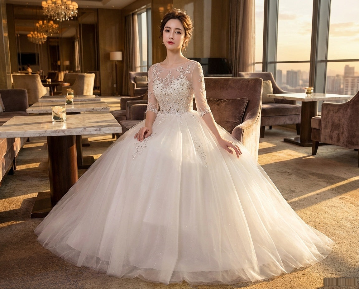 fabiana Aラインドレス ウェディングドレス ホワイト XSS XS S M L XL XXL XXXL 結婚式 大きいサイズ 演奏会 パーティードレス ロングドレス お呼ばれ ドレス ワンピース 二次会 発表会 母親 フォーマルドレス 袖あり フォーマル パーティー 披露宴 同窓会 アフタヌーン ドレス ママ ドレス ミセス 七分袖 洋装 長袖 マザーズ ドレス 演奏会用 ドレス レディース Aライン