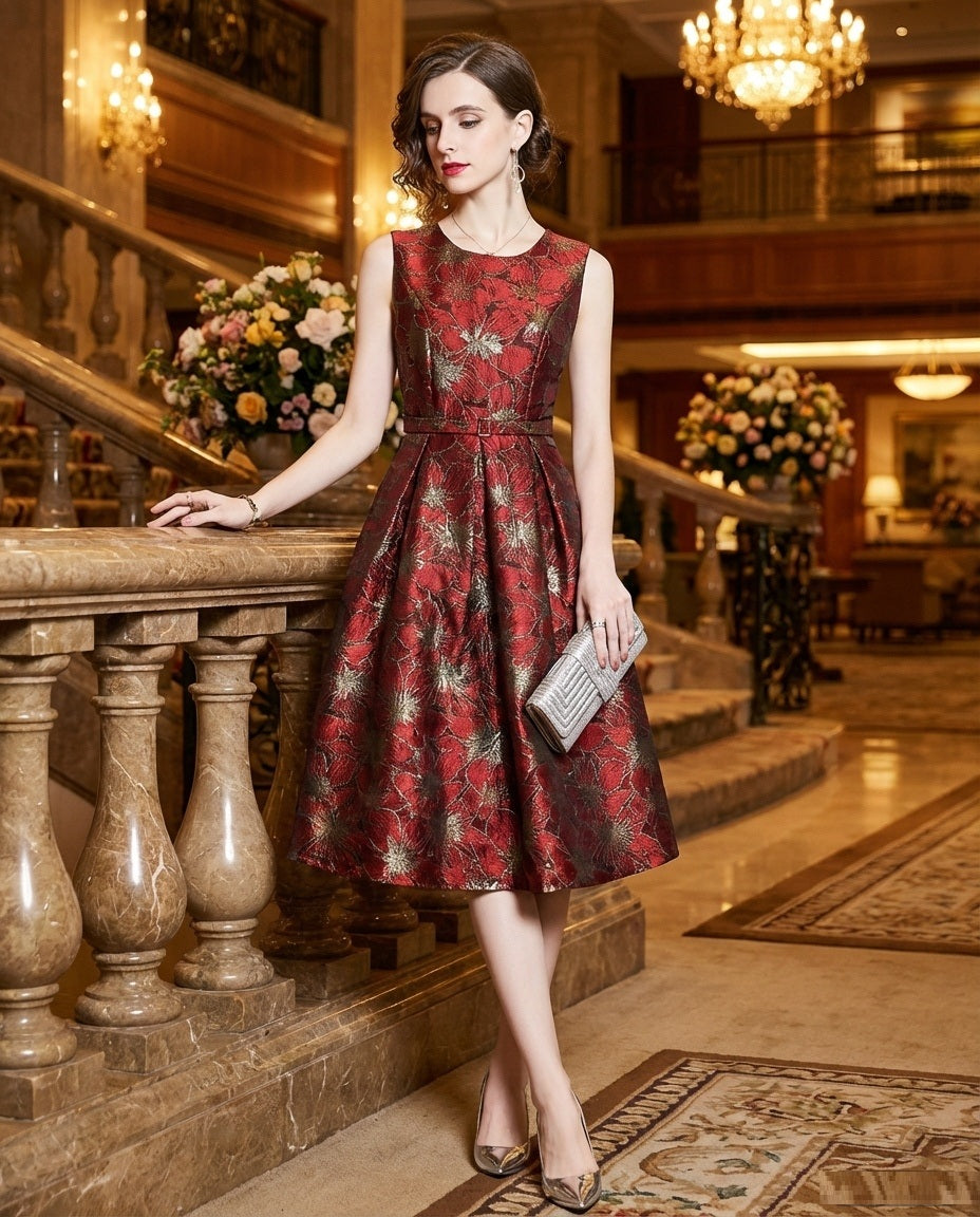 即納ドレス あす楽 felicity Aラインドレス レッド グリーン S M L XL 2XL 3XL 即日発送 明日 届く　結婚式 大きいサイズ 演奏会 パーティードレス ロングドレス お呼ばれ ドレス ワンピース 二次会 発表会 母親 フォーマルドレス 袖あり フォーマル パーティー 披露宴 同窓会 アフタヌーン ドレス ママ ドレス ミセス 七分袖 洋装 長袖 マザーズ ドレス 演奏会用 ドレス レディース Aライン