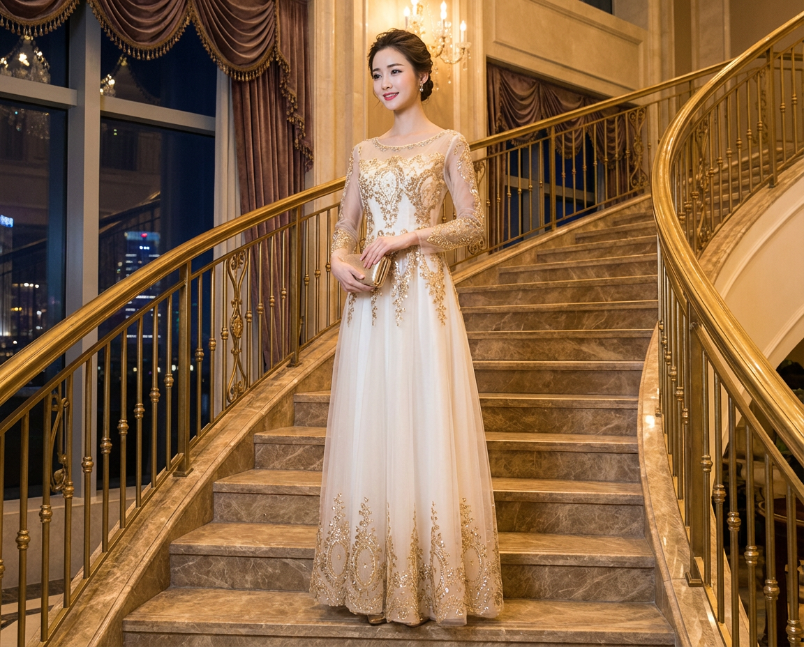 fortant (着丈 サイズオーダー可能) オーダーメイド Aラインドレス ロングドレス ビジュードレス ノースリーブドレス ホワイトドレス フォーマルドレス 上質素材 繊細ビジュー チュールスカート 立体シルエット クラシックホテル 大階段 シャンデリア光 透明感 気品 清楚 大人女性 正装 結婚式 披露宴 演奏会 晩餐会 パーティー 高級感 日本人女性向け （ゴールド）XS S M L XL XXL XXXL