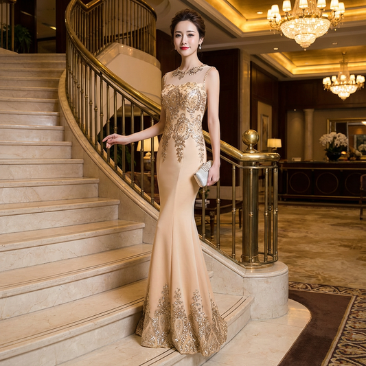 paola マーメイドドレス レッド ベージュ グレー ホワイト S M L XL XXL 即日発送 即納 結婚式 パーティードレス 体型カバー 小柄  ゆったり マタニティ ブラジャー 20代 30代 40代 50代 ブランド ワンピース シャンパン 夏 持ち運び