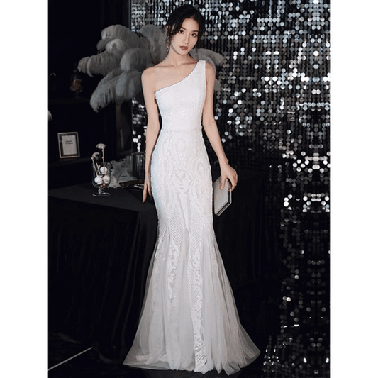 3-fhfj2 (着丈 サイズオーダー可能) オーダーメイド ロングドレス Aラインドレス ノースリーブドレス フォーマルドレス 上質素材 ホテルラウンジ 夕景ライティング 気品 透明感 美シルエット 大人女性 正装 結婚式 披露宴 演奏会 晩餐会 パーティー 高級感 静かな存在感 日本人女性向け （ホワイト）XS S M L XL XXL XXXL